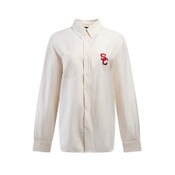 USC Trojans Women's Hype and Vice Gold SC Interlock Hamptons Button Down Long Sleeve Top